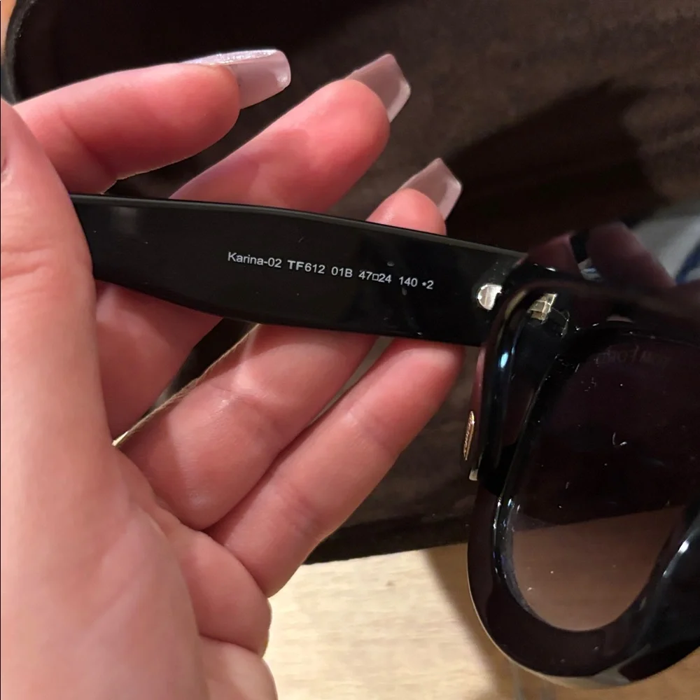 Tom Ford Black Karina Cat Eye Sunglasses